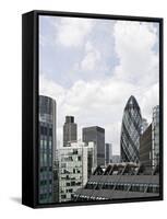 Swiss Re Tower by Architect Sir Norman Foster, 30 St Mary Axe, City of London, England, Uk-Axel Schmies-Framed Stretched Canvas