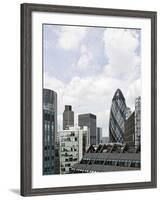 Swiss Re Tower by Architect Sir Norman Foster, 30 St Mary Axe, City of London, England, Uk-Axel Schmies-Framed Photographic Print