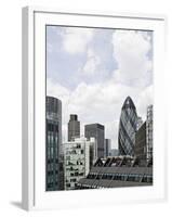 Swiss Re Tower by Architect Sir Norman Foster, 30 St Mary Axe, City of London, England, Uk-Axel Schmies-Framed Photographic Print