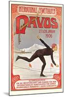 Swiss Speed Skating Poster, Davos-null-Mounted Art Print