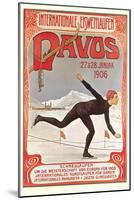 Swiss Speed Skating Poster, Davos-null-Mounted Art Print