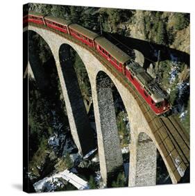 Swiss Train Bridge-null-Stretched Canvas