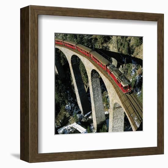 Swiss Train Bridge-null-Framed Art Print