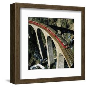 Swiss Train Bridge-null-Framed Art Print