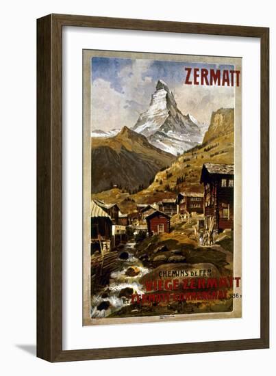 Swiss Travel Poster, 1898-null-Framed Giclee Print