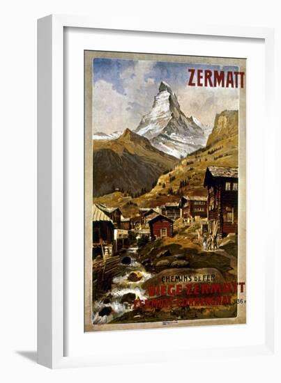 Swiss Travel Poster, 1898-null-Framed Giclee Print