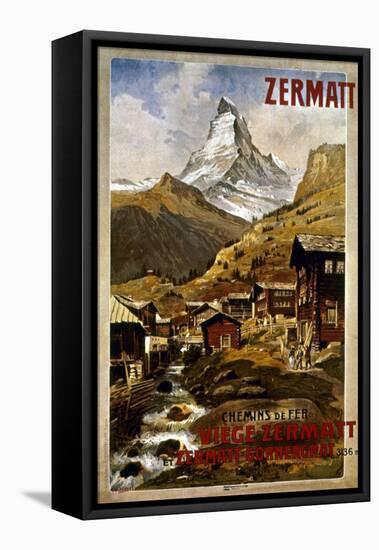 Swiss Travel Poster, 1898-null-Framed Stretched Canvas