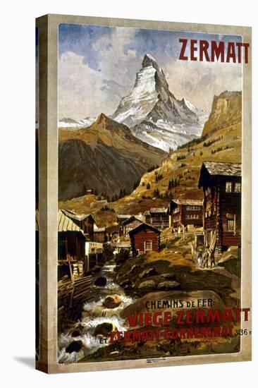 Swiss Travel Poster, 1898-null-Stretched Canvas