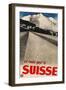 Swiss Travel Poster, Road to Alps-null-Framed Art Print