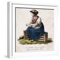 Swiss Woman, C1825-Edouard Henry Theophile Pingret-Framed Giclee Print