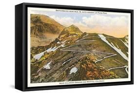 Switchbacks up Pike's Peak, Colorado-null-Framed Stretched Canvas