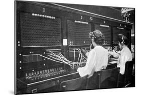 Switchboard Operators at Work, Early 20th Century-null-Mounted Giclee Print