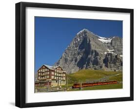 Switzerland, Bern Canton, Kleine Scheidegg, Jungfraubahn Train and the Eiger North Face-Jamie And Judy Wild-Framed Photographic Print