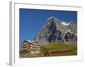 Switzerland, Bern Canton, Kleine Scheidegg, Jungfraubahn Train and the Eiger North Face-Jamie And Judy Wild-Framed Photographic Print