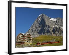 Switzerland, Bern Canton, Kleine Scheidegg, Jungfraubahn Train and the Eiger North Face-Jamie And Judy Wild-Framed Photographic Print