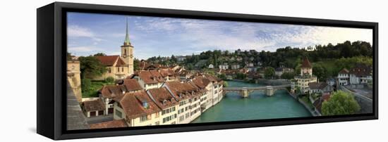 Switzerland, Bern, Old Town and Aare River-Michele Falzone-Framed Stretched Canvas