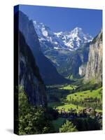 Switzerland, Bernese Oberland, Lauterbrunnen Town and Valley-Michele Falzone-Stretched Canvas