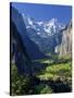 Switzerland, Bernese Oberland, Lauterbrunnen Town and Valley-Michele Falzone-Stretched Canvas