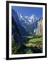 Switzerland, Bernese Oberland, Lauterbrunnen Town and Valley-Michele Falzone-Framed Premium Photographic Print