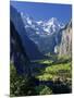 Switzerland, Bernese Oberland, Lauterbrunnen Town and Valley-Michele Falzone-Mounted Premium Photographic Print