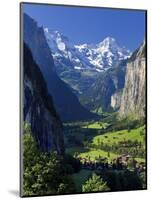 Switzerland, Bernese Oberland, Lauterbrunnen Town and Valley-Michele Falzone-Mounted Photographic Print