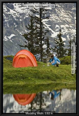 Switzerland, Canton Wallis, Bernese Oberland, Gro§e Scheidegg, Woman, Tent,  Camping, Cook' Photographic Print - Rainer Mirau | AllPosters.com