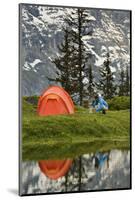 Switzerland, Canton Wallis, Bernese Oberland, Gro§e Scheidegg, Woman, Tent, Camping, Cook-Rainer Mirau-Mounted Photographic Print