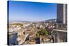 Switzerland, Canton Zurich, Zurich, City Centre, River Limmat, Steeple Great Cathedral-Werner Dieterich-Stretched Canvas