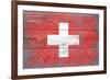 Switzerland Country Flag - Barnwood Painting-Lantern Press-Framed Art Print