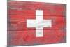 Switzerland Country Flag - Barnwood Painting-Lantern Press-Mounted Art Print