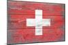 Switzerland Country Flag - Barnwood Painting-Lantern Press-Mounted Art Print