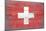 Switzerland Country Flag - Barnwood Painting-Lantern Press-Mounted Art Print