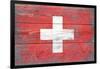 Switzerland Country Flag - Barnwood Painting-Lantern Press-Framed Art Print