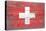 Switzerland Country Flag - Barnwood Painting-Lantern Press-Stretched Canvas