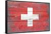 Switzerland Country Flag - Barnwood Painting-Lantern Press-Framed Stretched Canvas