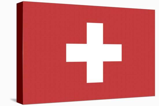 Switzerland Country Flag - Letterpress-Lantern Press-Stretched Canvas