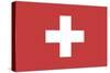 Switzerland Country Flag - Letterpress-Lantern Press-Stretched Canvas