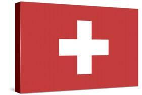 Switzerland Country Flag - Letterpress-Lantern Press-Stretched Canvas