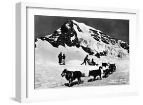 Switzerland - Dogsledding at Jungfraujoch-Lantern Press-Framed Art Print