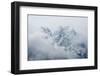 Switzerland, Engadine, view from Pontresina, mountains, fog,-Christine Meder stage-art.de-Framed Photographic Print