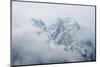 Switzerland, Engadine, view from Pontresina, mountains, fog,-Christine Meder stage-art.de-Mounted Photographic Print