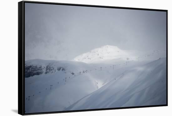 Switzerland, Engadine, view from Pontresina, skiing area,-Christine Meder stage-art.de-Framed Stretched Canvas