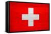 Switzerland Flag Design with Wood Patterning - Flags of the World Series-Philippe Hugonnard-Framed Stretched Canvas