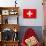 Switzerland Flag Design with Wood Patterning - Flags of the World Series-Philippe Hugonnard-Art Print displayed on a wall