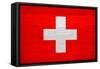 Switzerland Flag Design with Wood Patterning - Flags of the World Series-Philippe Hugonnard-Framed Stretched Canvas