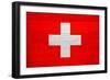 Switzerland Flag Design with Wood Patterning - Flags of the World Series-Philippe Hugonnard-Framed Premium Giclee Print