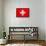 Switzerland Flag Design with Wood Patterning - Flags of the World Series-Philippe Hugonnard-Framed Stretched Canvas displayed on a wall