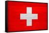 Switzerland Flag Design with Wood Patterning - Flags of the World Series-Philippe Hugonnard-Framed Stretched Canvas