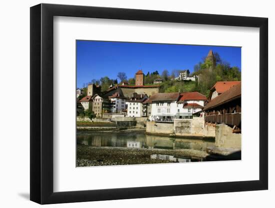 Switzerland, Fribourg on the Sarine River, Cats Tower and Red Tower-Uwe Steffens-Framed Photographic Print