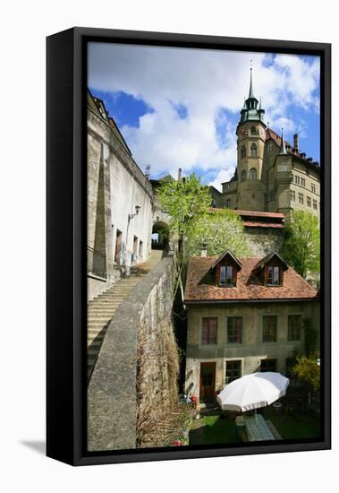 Switzerland, Fribourg on the Sarine River-Uwe Steffens-Framed Stretched Canvas